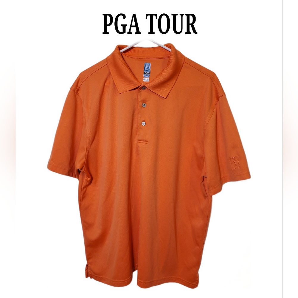 PGA TOUR Orange Performance XL Polo Shirt